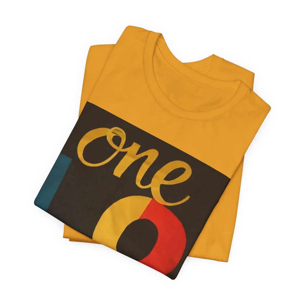 One Love Graphic Tee - Retro Color Block Peace & Unity T-Shirt