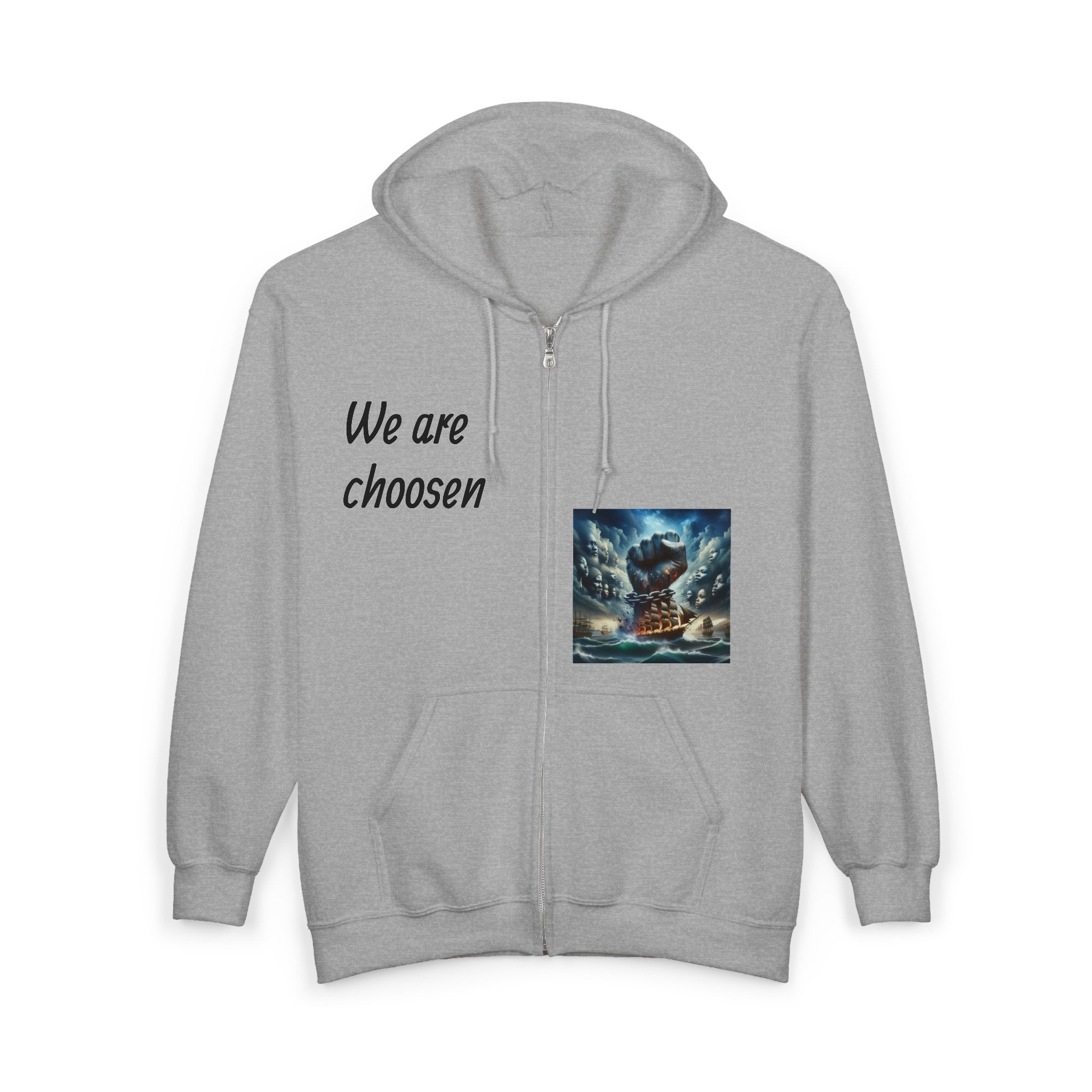 Strength in Unity Zip Hoodie – Storm Graphic Full-Zip Sweatshirt