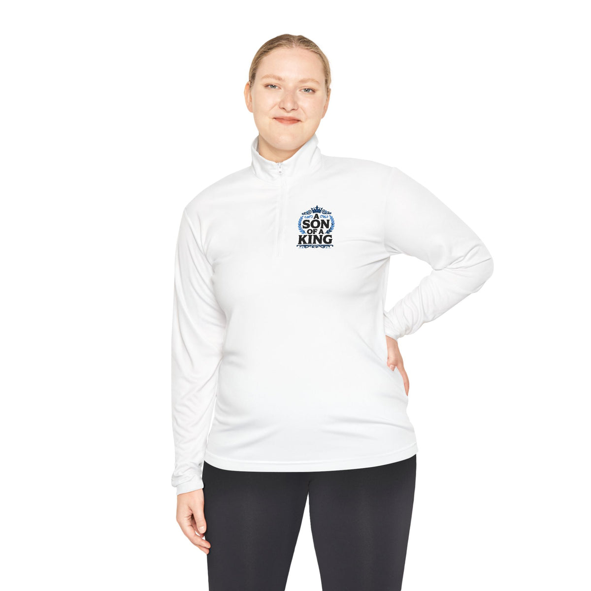 Quarter-Zip Pullover — 'Bon King' Retro Surf Logo Embroidered