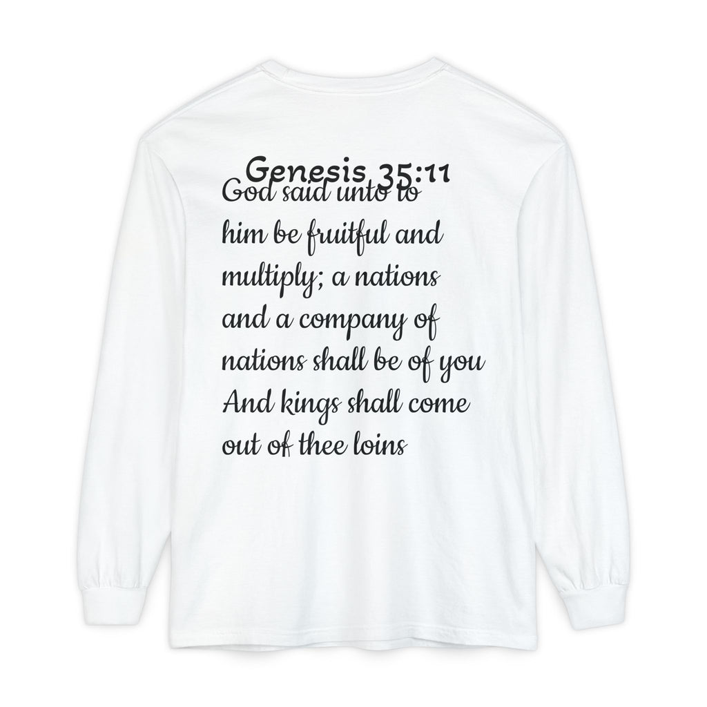 Long Sleeve T-Shirt — "Black Is Not My Nationality" Hebrew Israelite Faith Tee
