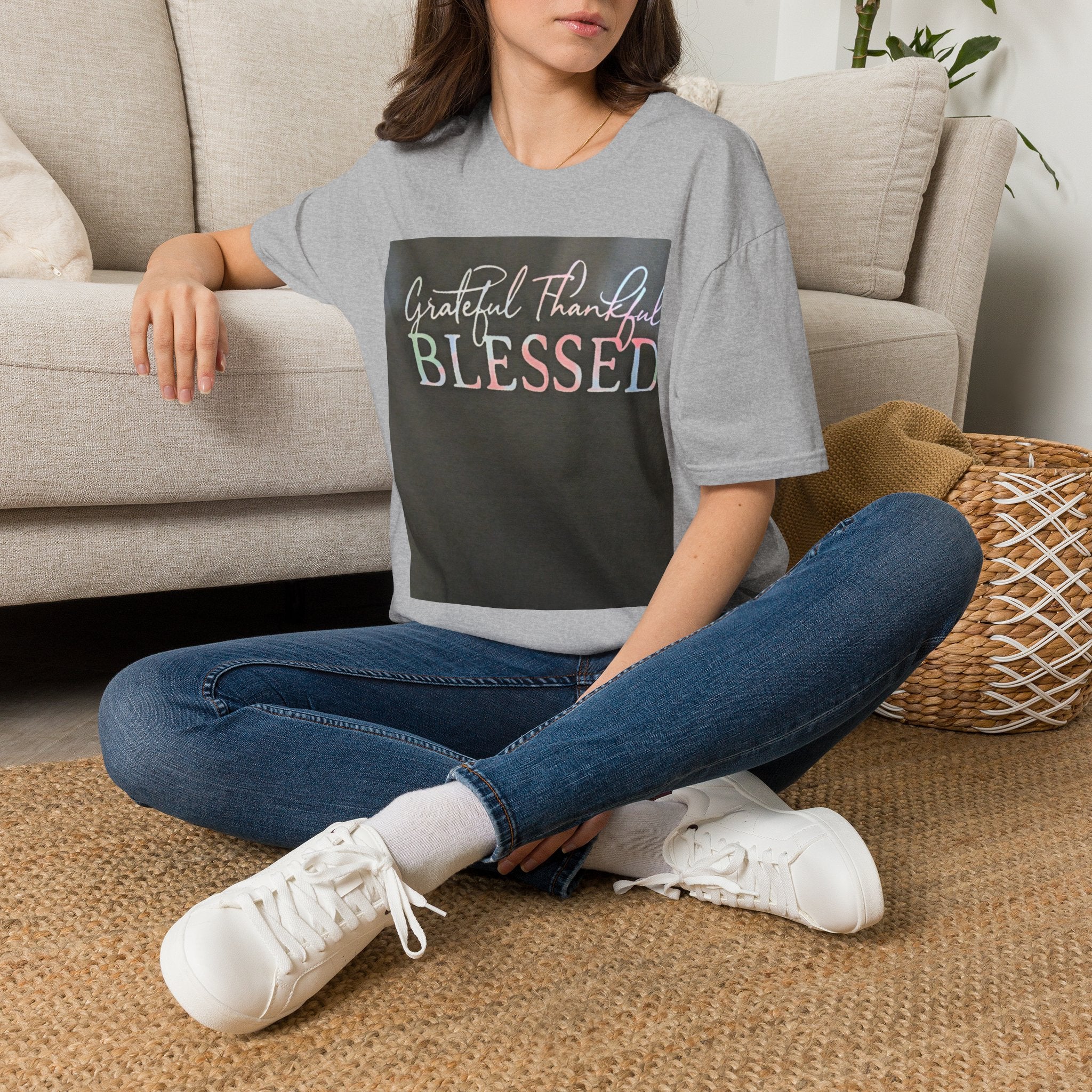 Grateful Thankful Blessed T-Shirt — Faith-Inspired Casual Tee