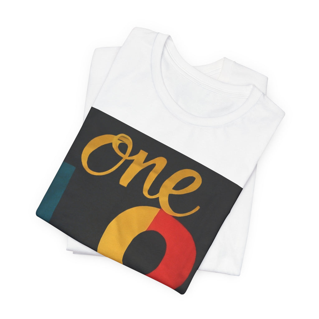 One Love Graphic Tee - Retro Color Block Peace & Unity T-Shirt