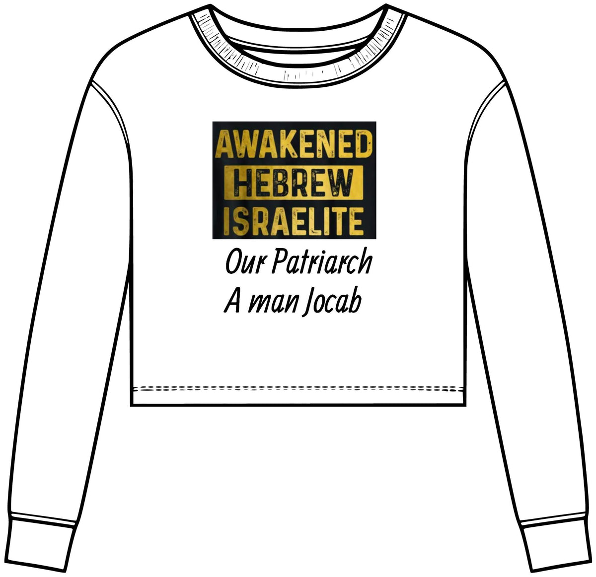 Awakened Hebrew Crop Long Sleeve Tee...