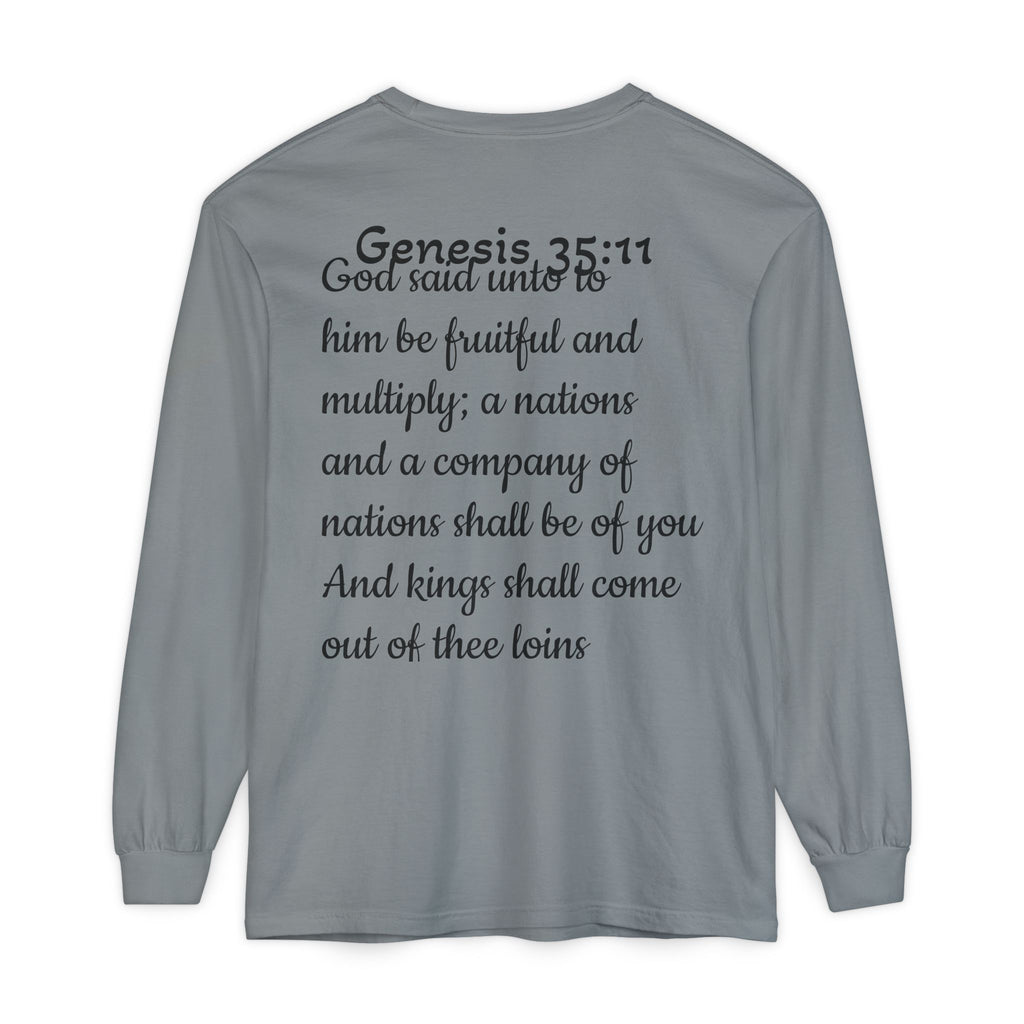 Long Sleeve T-Shirt — "Black Is Not My Nationality" Hebrew Israelite Faith Tee