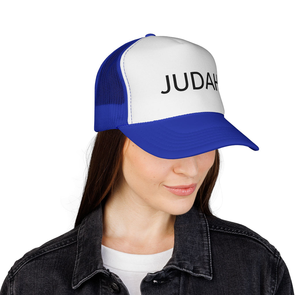 Judah Trucker Hat – Personalized Black & White Mesh Cap