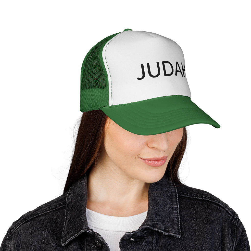 Judah Trucker Hat – Personalized Black & White Mesh Cap