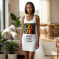 One Love Racerback Dress — Peace, Unity & Culture Graphic Dress