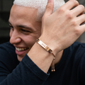 Personalized Engraved Bar Bracelet – Adjustable Rose Gold ID Bracelet