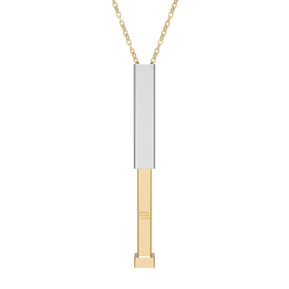 Hidden Message Sliding Bar Necklace — Engravable Secret Message Pendant