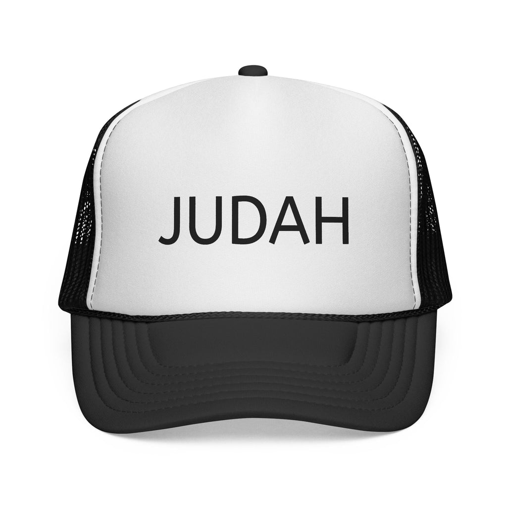 Judah Trucker Hat – Personalized Black & White Mesh Cap
