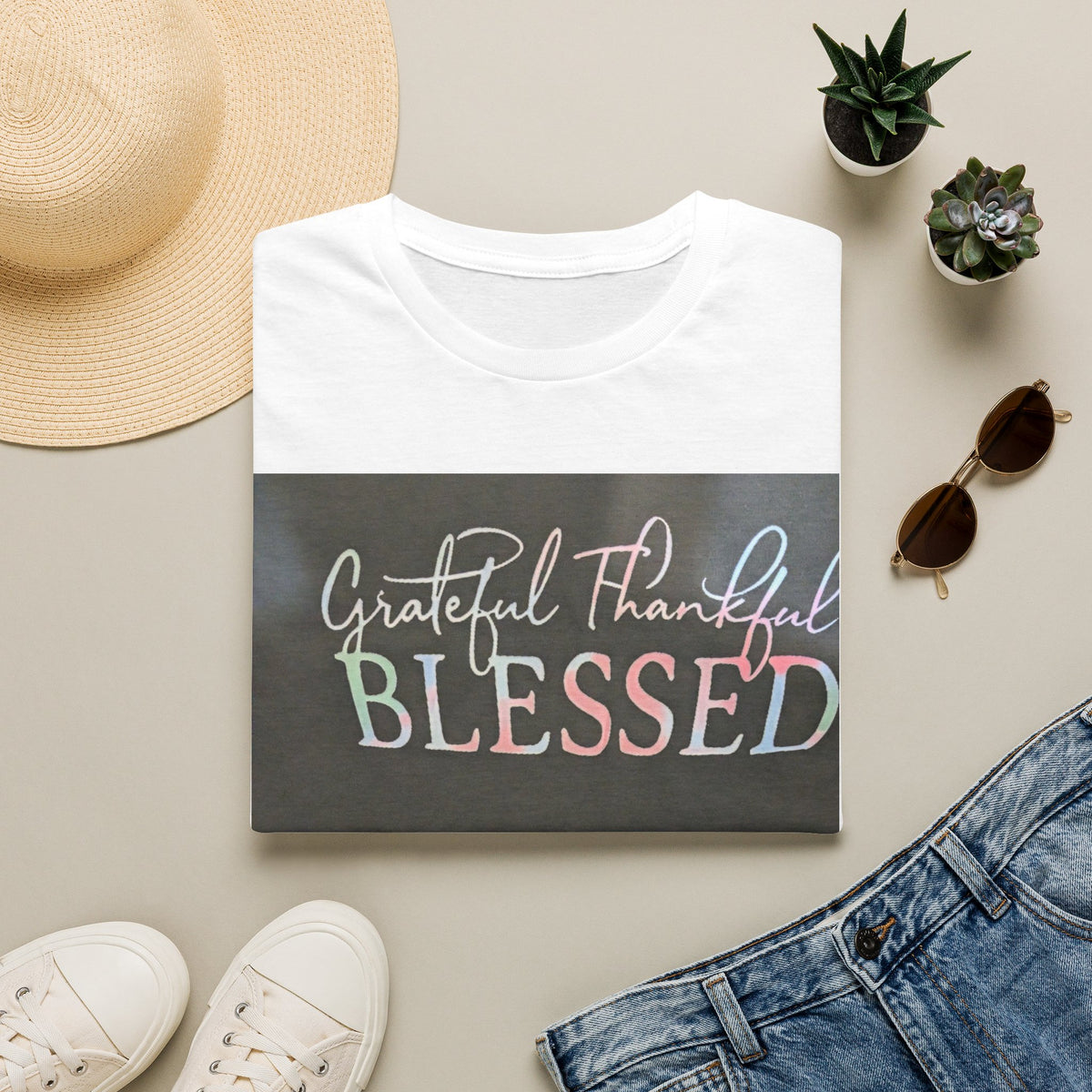 Grateful Thankful Blessed Graphic T-Shirt