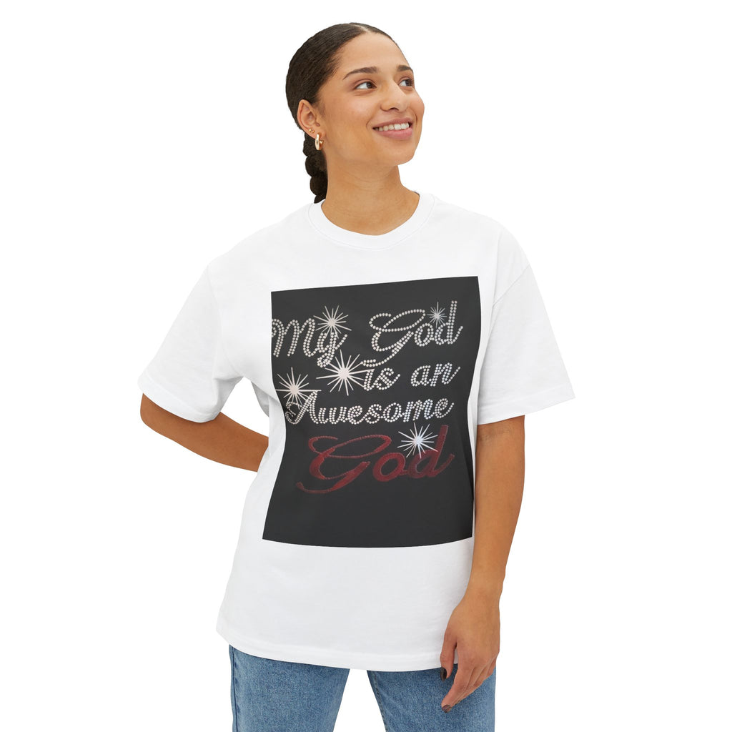 T-Shirt — "My God is an Awesome God" Rhinestone Graphic Tee