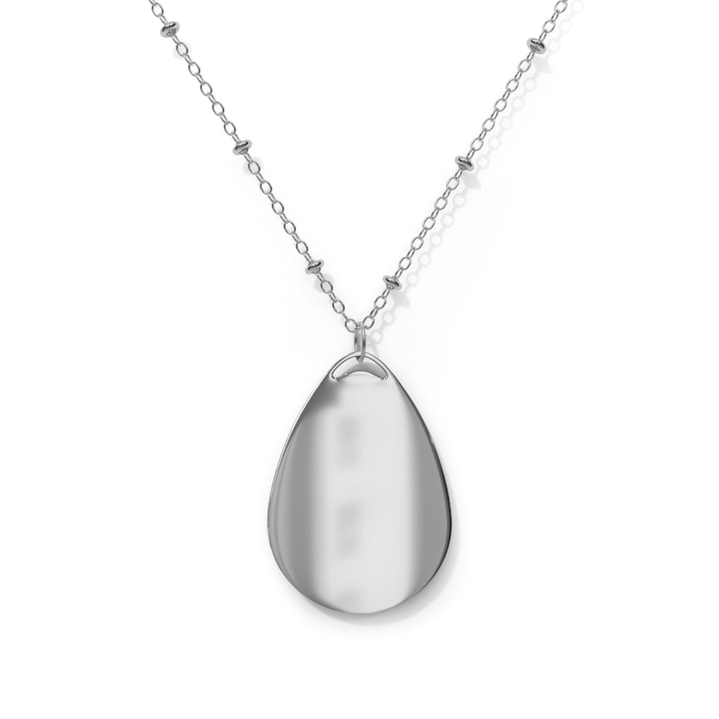 Oval Pendant Necklace — "God Provides" Inspirational Teardrop Locket
