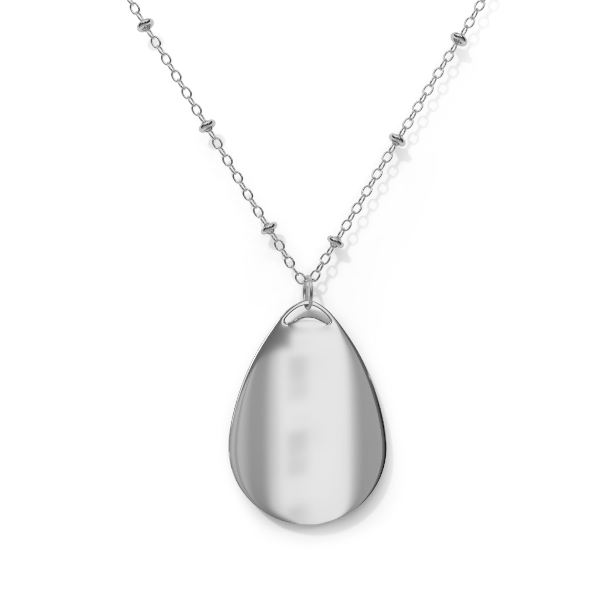 Oval Pendant Necklace — "God Provides" Inspirational Teardrop Locket
