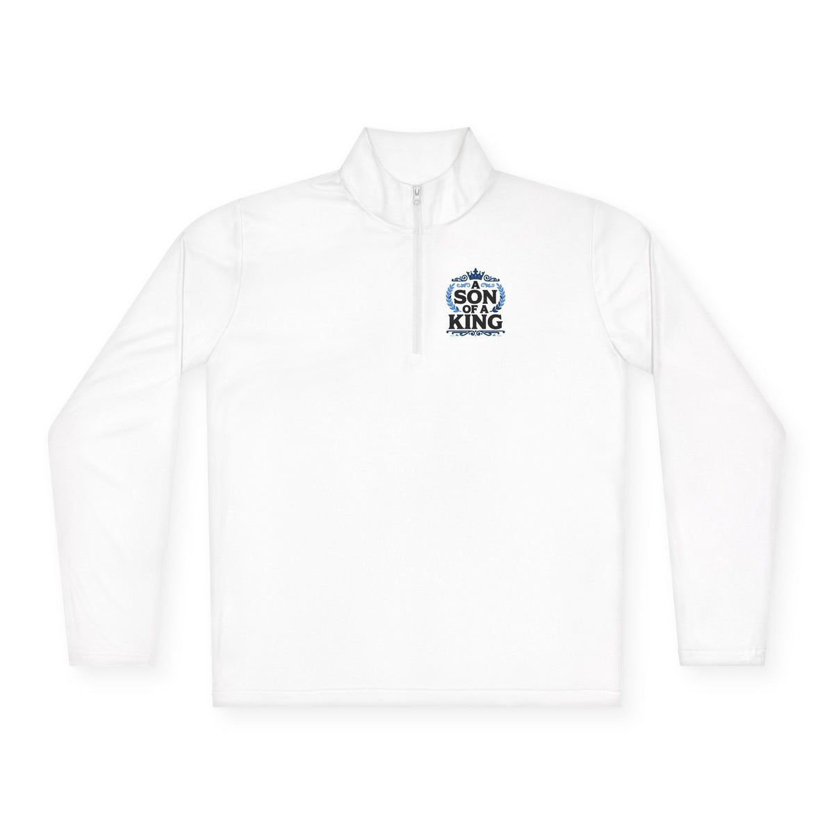 Quarter-Zip Pullover — 'Bon King' Retro Surf Logo Embroidered