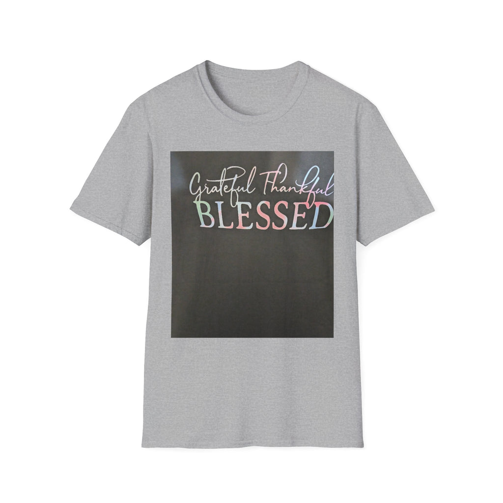 Grateful Thankful Blessed T-Shirt — Faith-Inspired Casual Tee