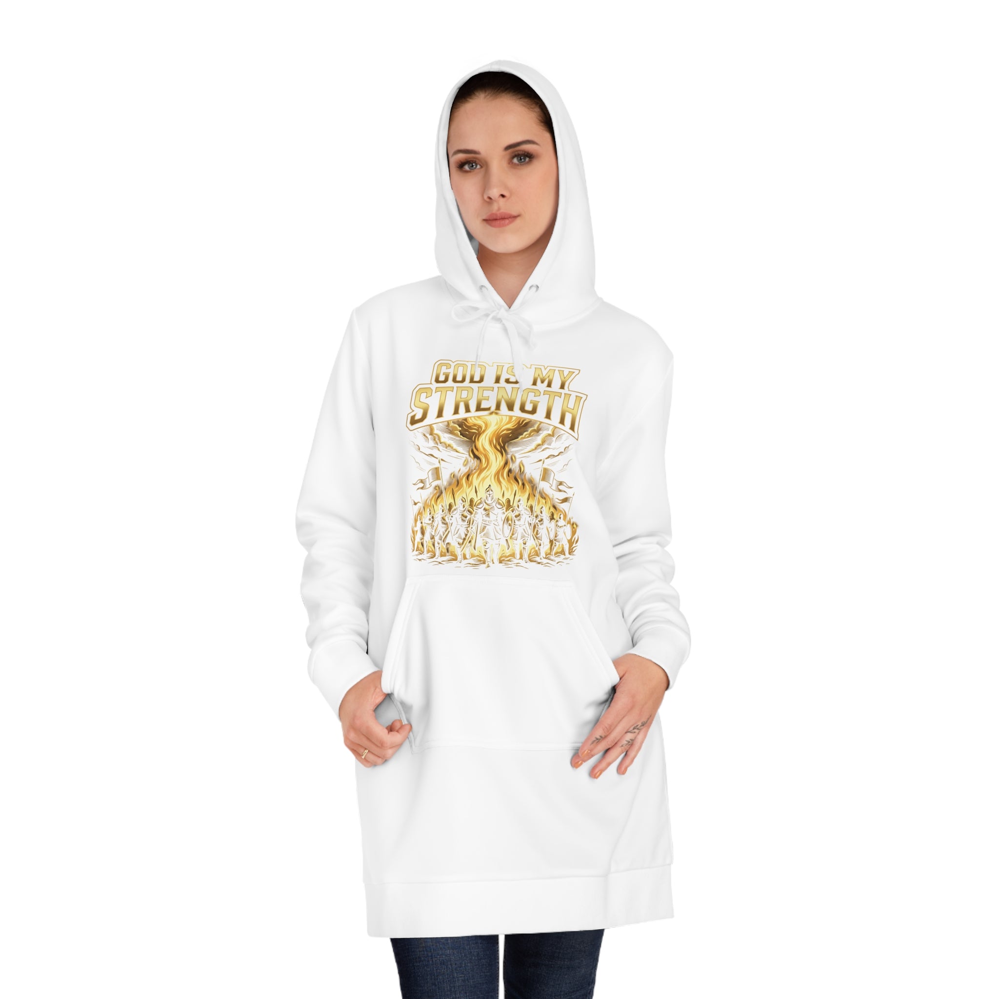 God Is My Strength Hoodie Dress — Women's Prayer Pullover