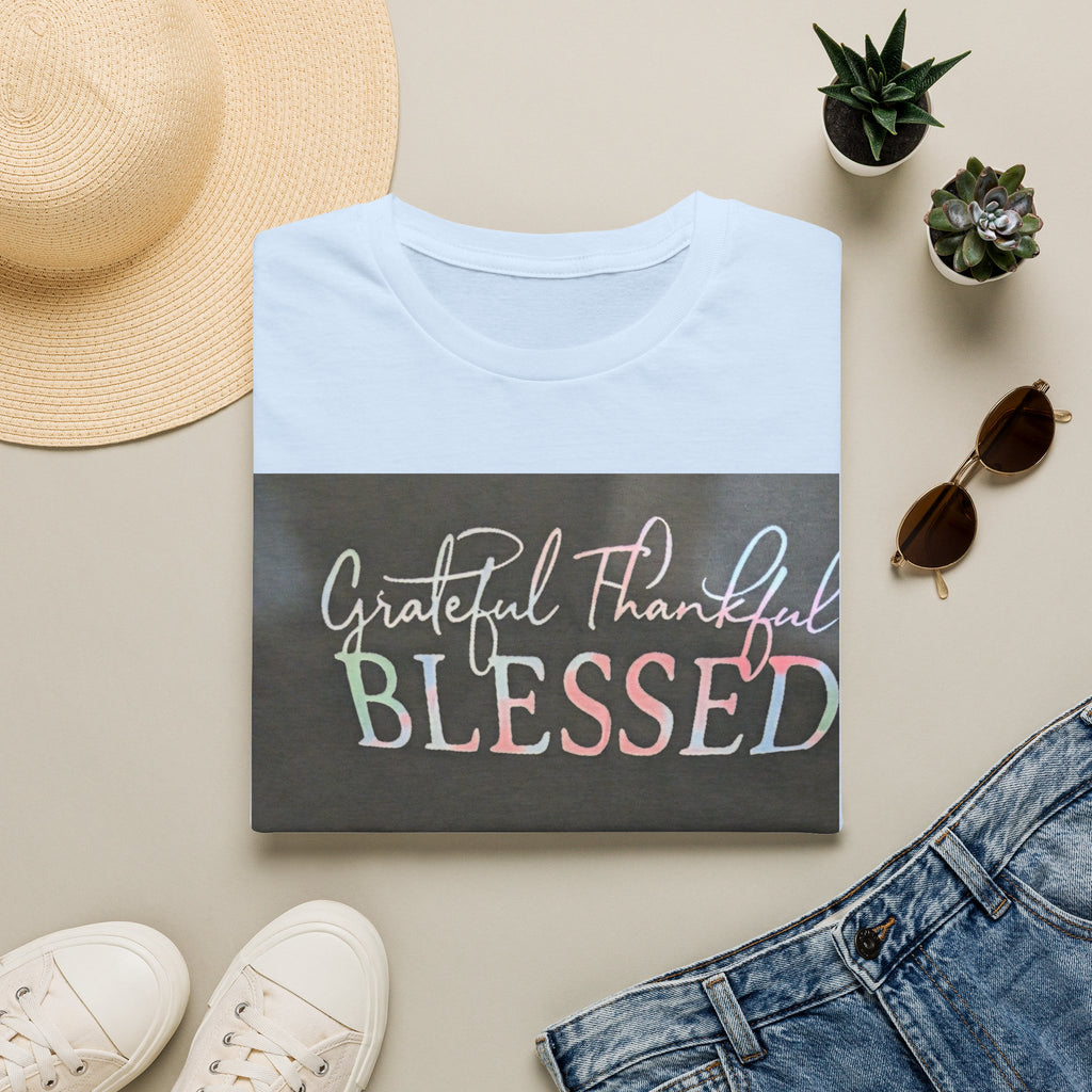 Grateful Thankful Blessed T-Shirt — Faith-Inspired Casual Tee