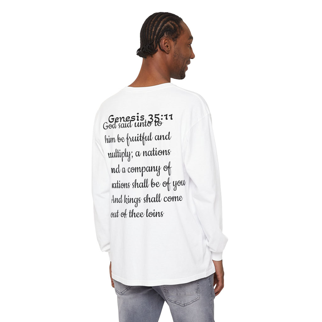 Long Sleeve T-Shirt — "Black Is Not My Nationality" Hebrew Israelite Faith Tee