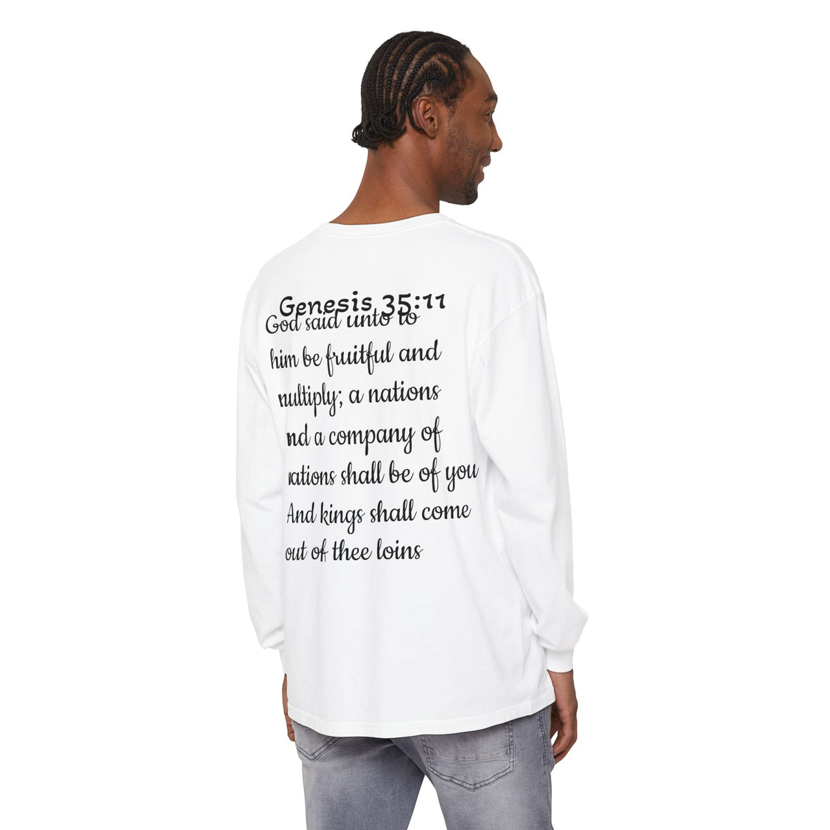Long Sleeve T-Shirt — "Black Is Not My Nationality" Hebrew Israelite Faith Tee