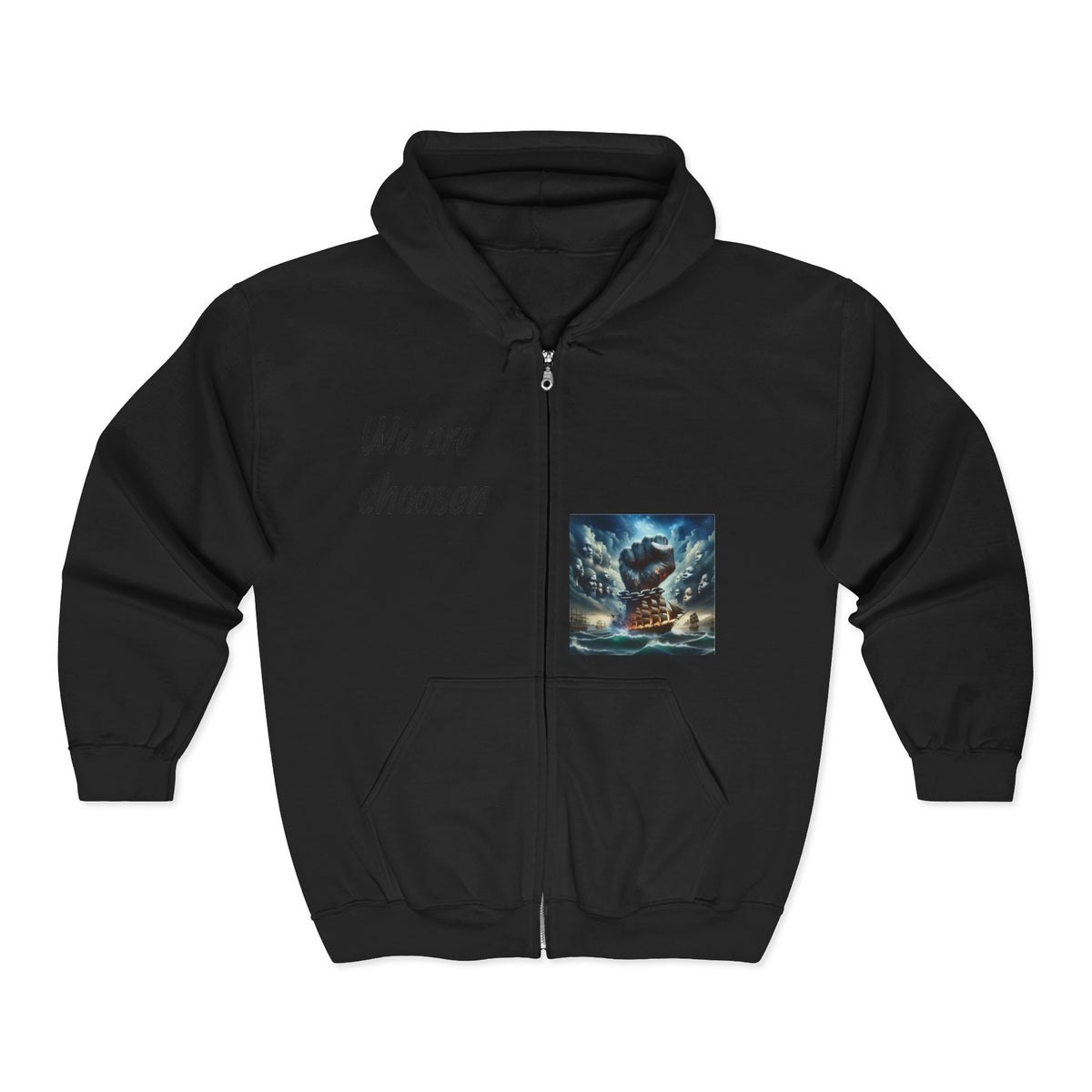 Strength in Unity Zip Hoodie – Storm Graphic Full-Zip Sweatshirt