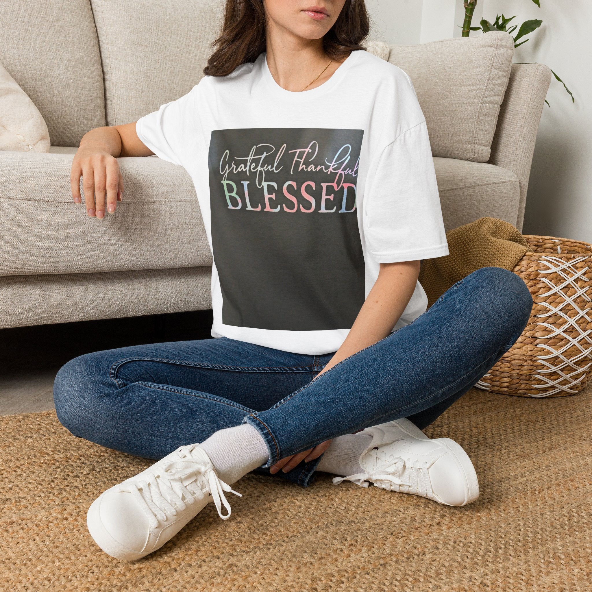 Grateful Thankful Blessed T-Shirt — Faith-Inspired Casual Tee