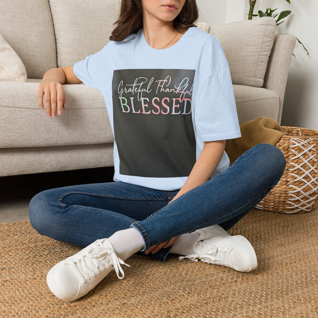 Grateful Thankful Blessed T-Shirt — Faith-Inspired Casual Tee