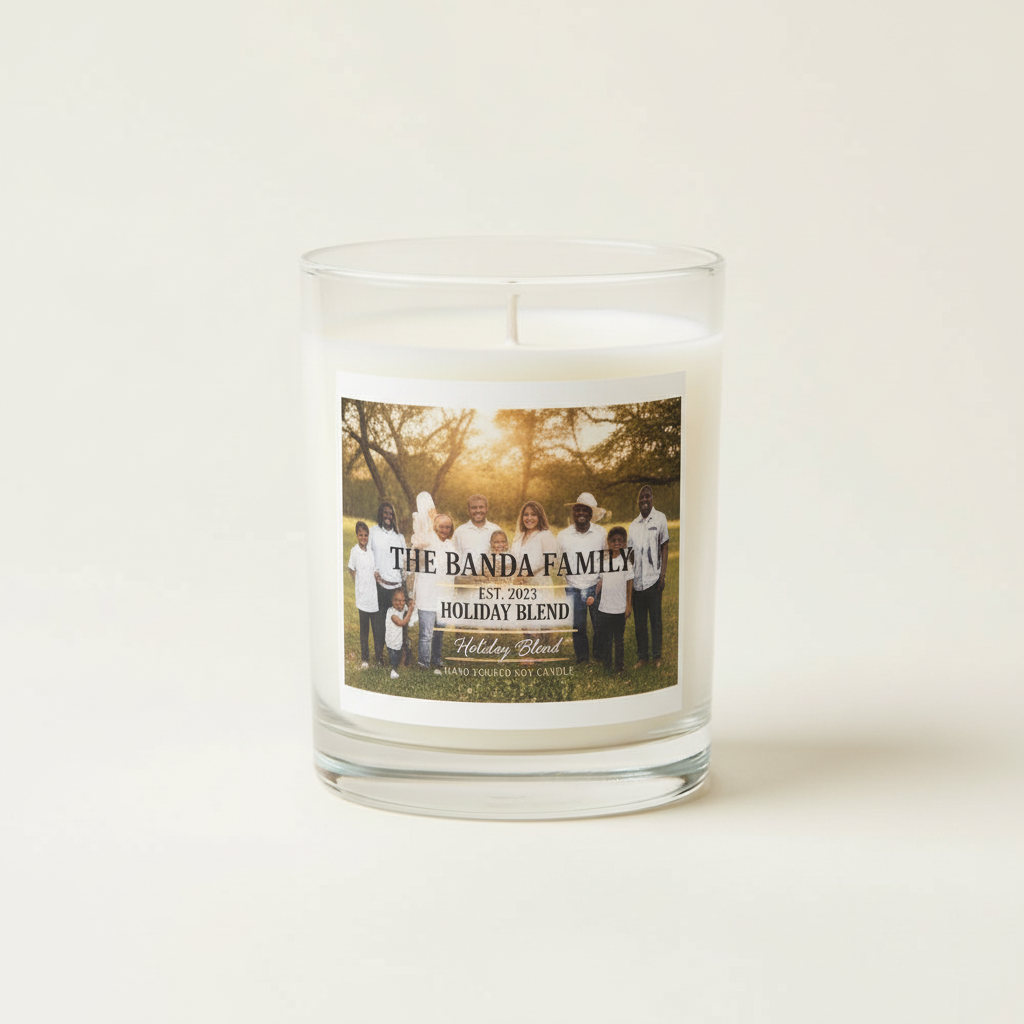 Close-up glass candle product image