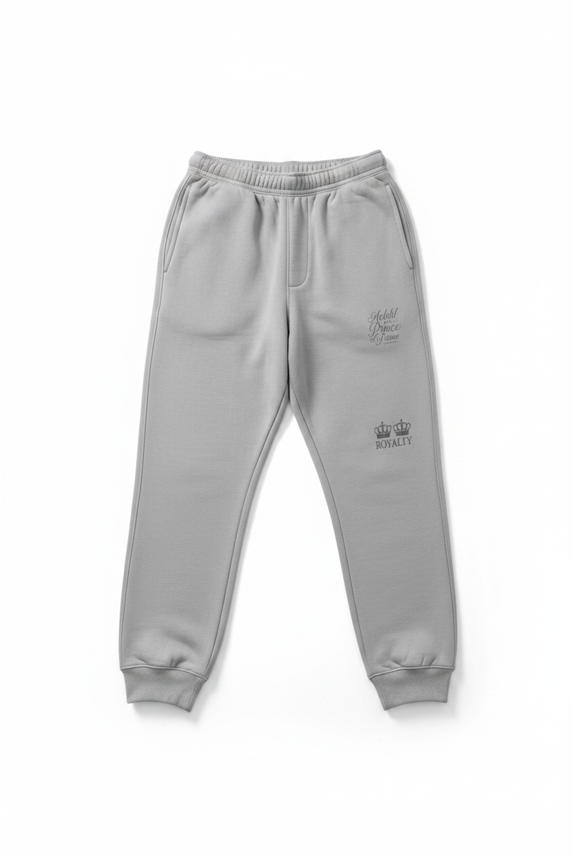 Heavyweight Sweatpants — Clean White Background with Leg Print