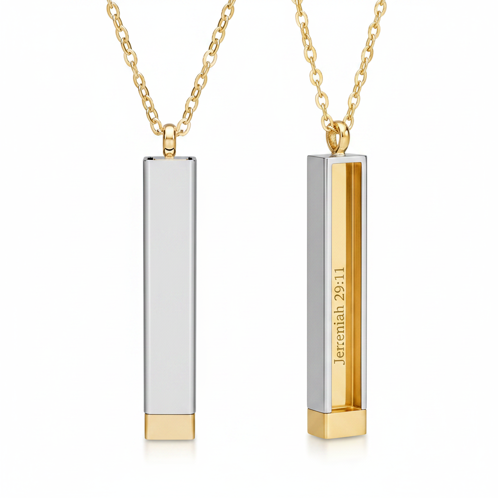 Hidden Message Sliding Bar Necklace